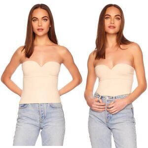 SUSANA MONACO Sweetheart Tube Top Belgian Creme Strapless Stretch Medium NEW